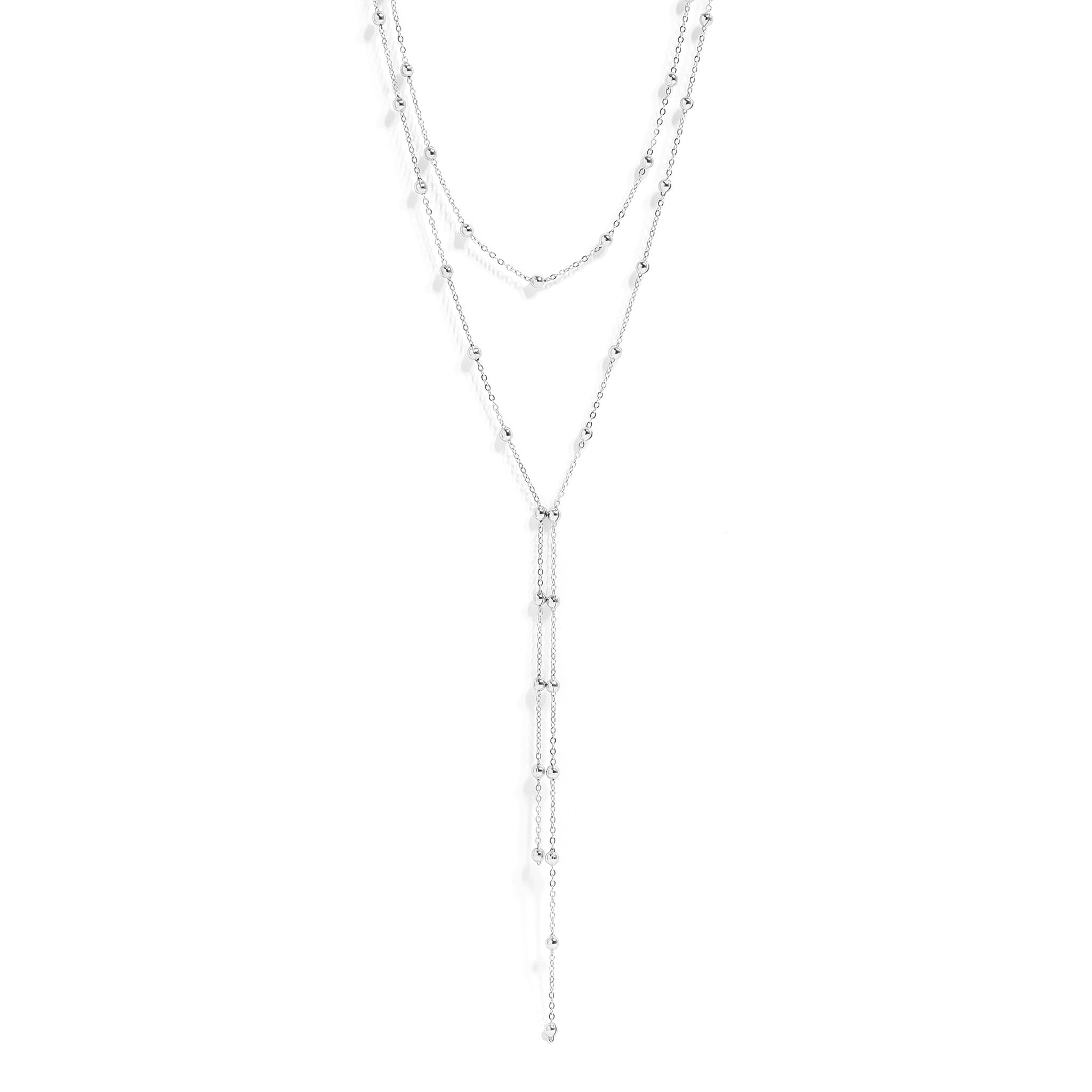 18K Gold PVD Stainless Steel Satellite Layered Lariat Necklace / CHN0059、mySite、dreamappss
