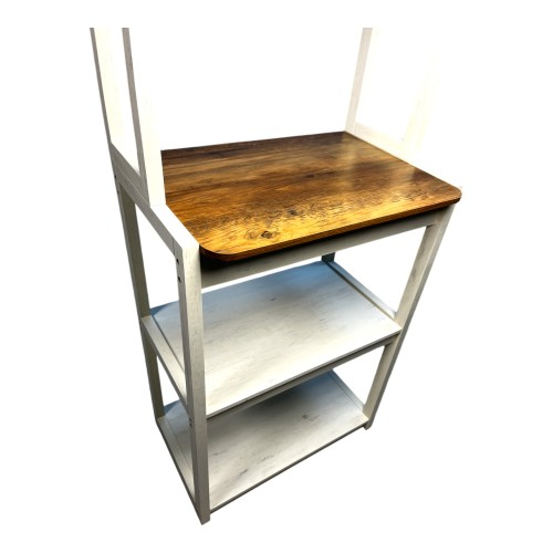  31.5" White and Black color 5-Tier Bakers Rack for Kitchen with Storage, Coffee Bar, Kitchen Shelves, Microwave Stand、、yumabirdnaturehistoryfestival