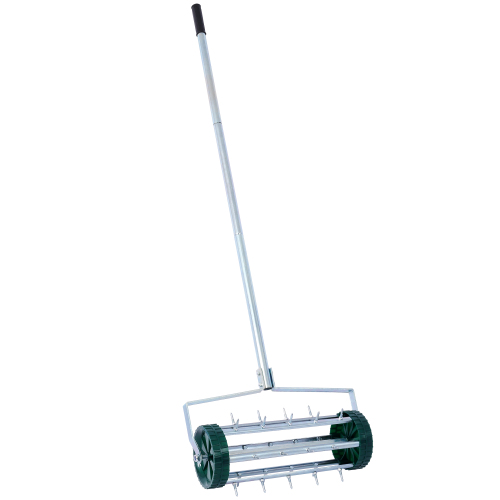 Spike Lawn Aerator, Heavy Duty Rolling Lawn Aerator, Garden Yard Rotary Push Lawn Aeration with Steel Handle、、eastwooduniform