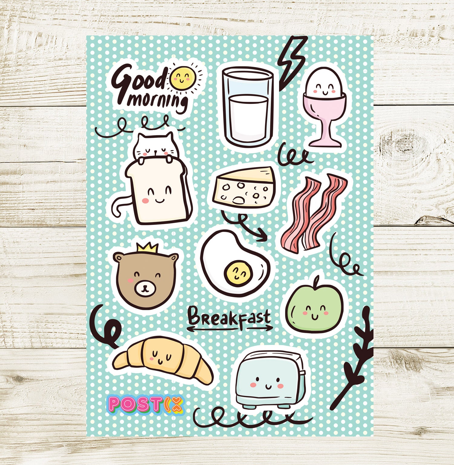  Breakfast Buddies Sticker Sheet、mySite、ghnorth