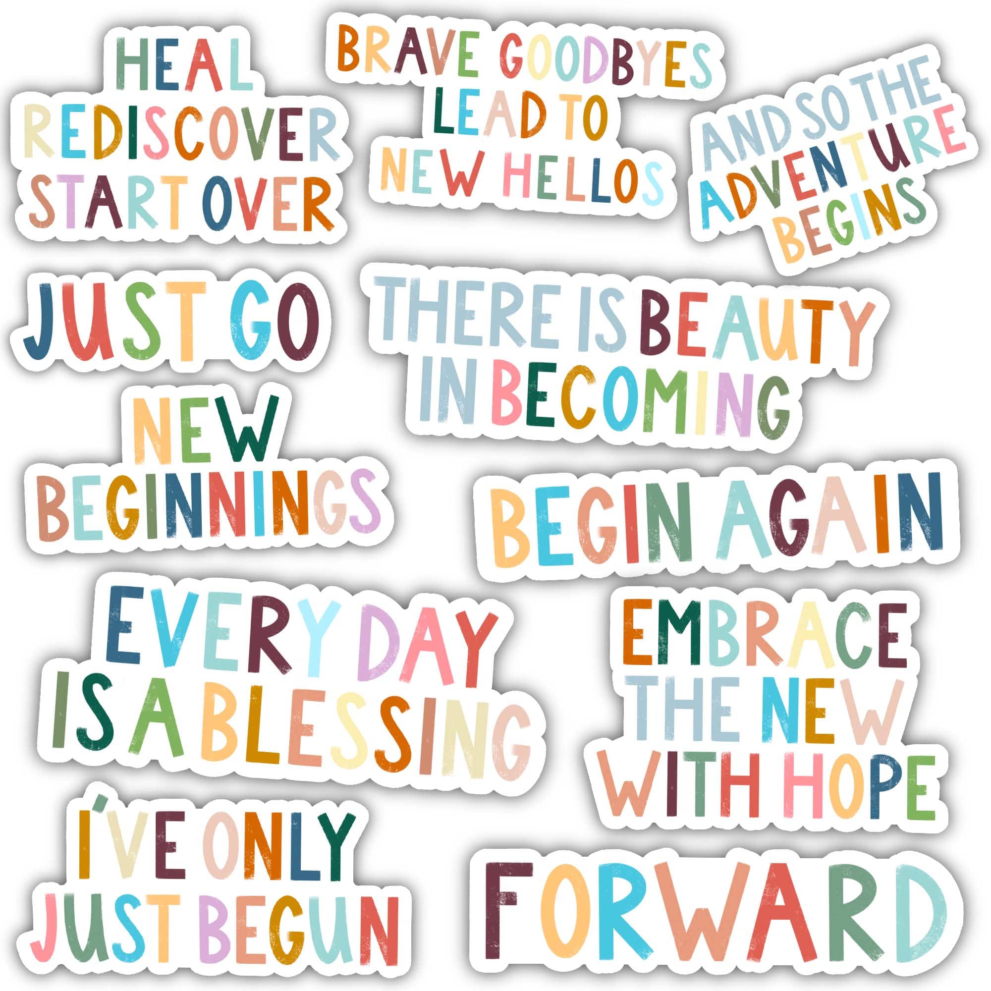  Positivity 11 Pack - New Year Lettering Stickers、mySite、ghnorth