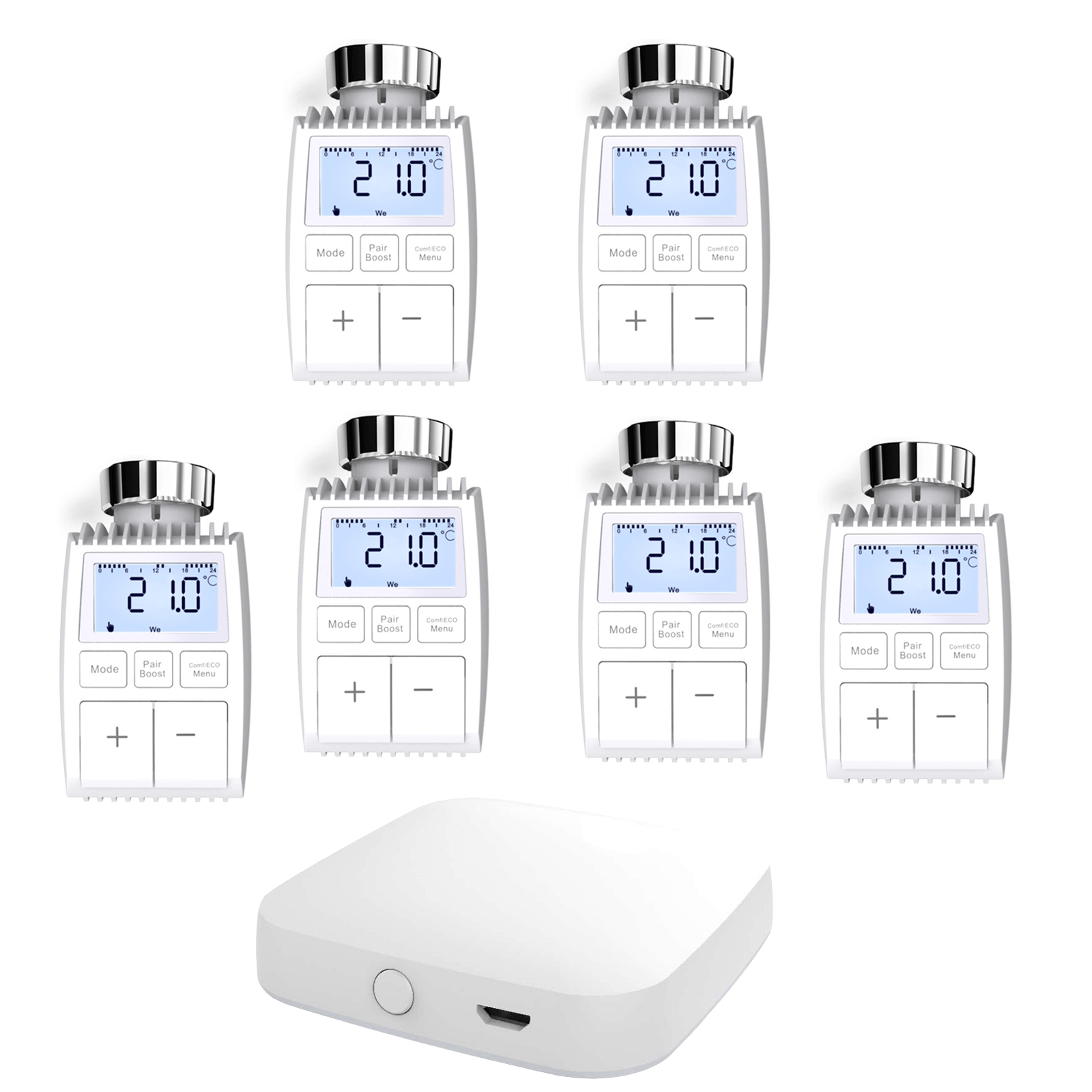 Smart Programmable Radiator Actuator Valve Tuya ZigBee3.0 Round Screen Thermostat Temperature Controller、mySite、fannypackpong