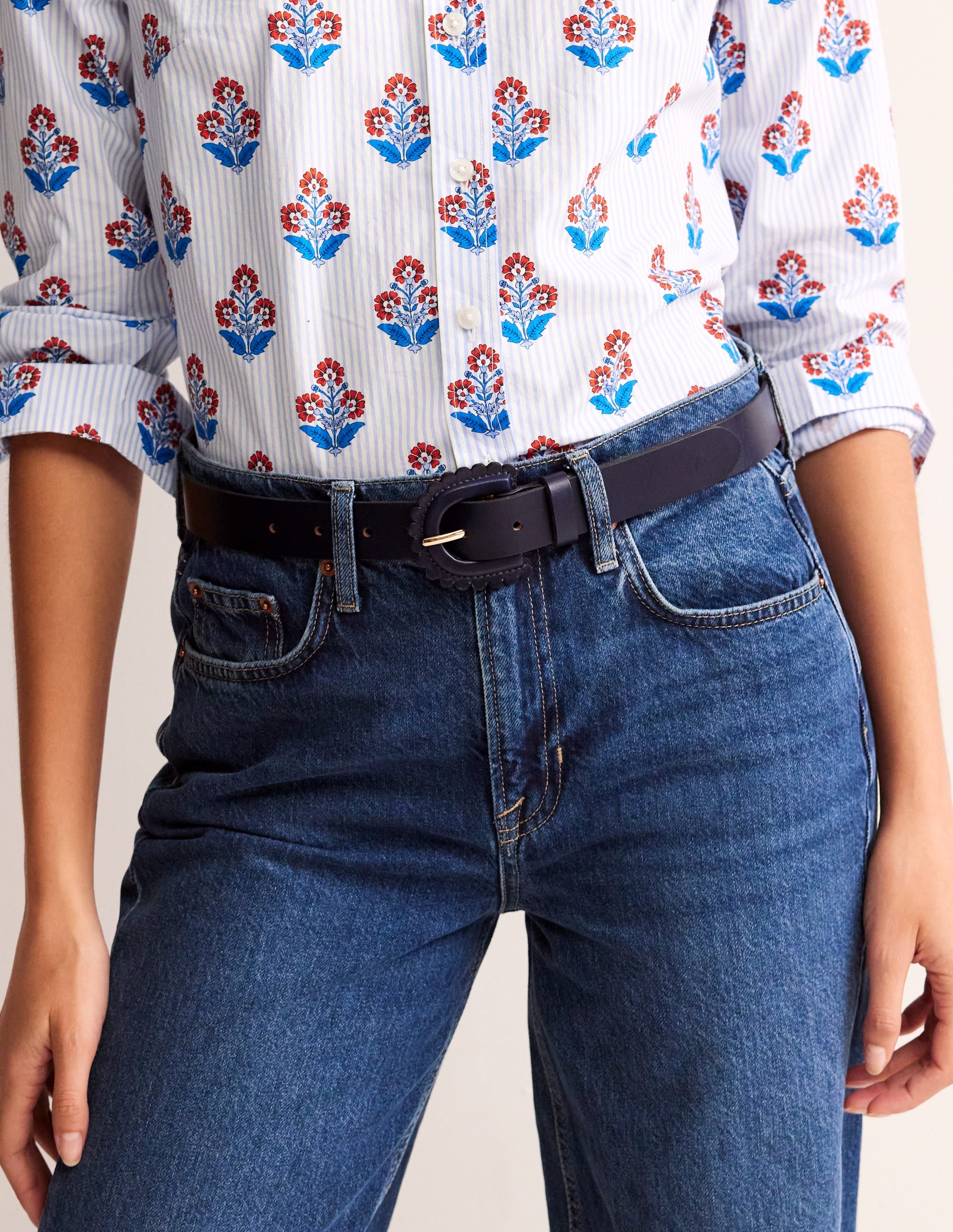  Scallop Buckle Belt-Navy、mySite、ashleygrahame