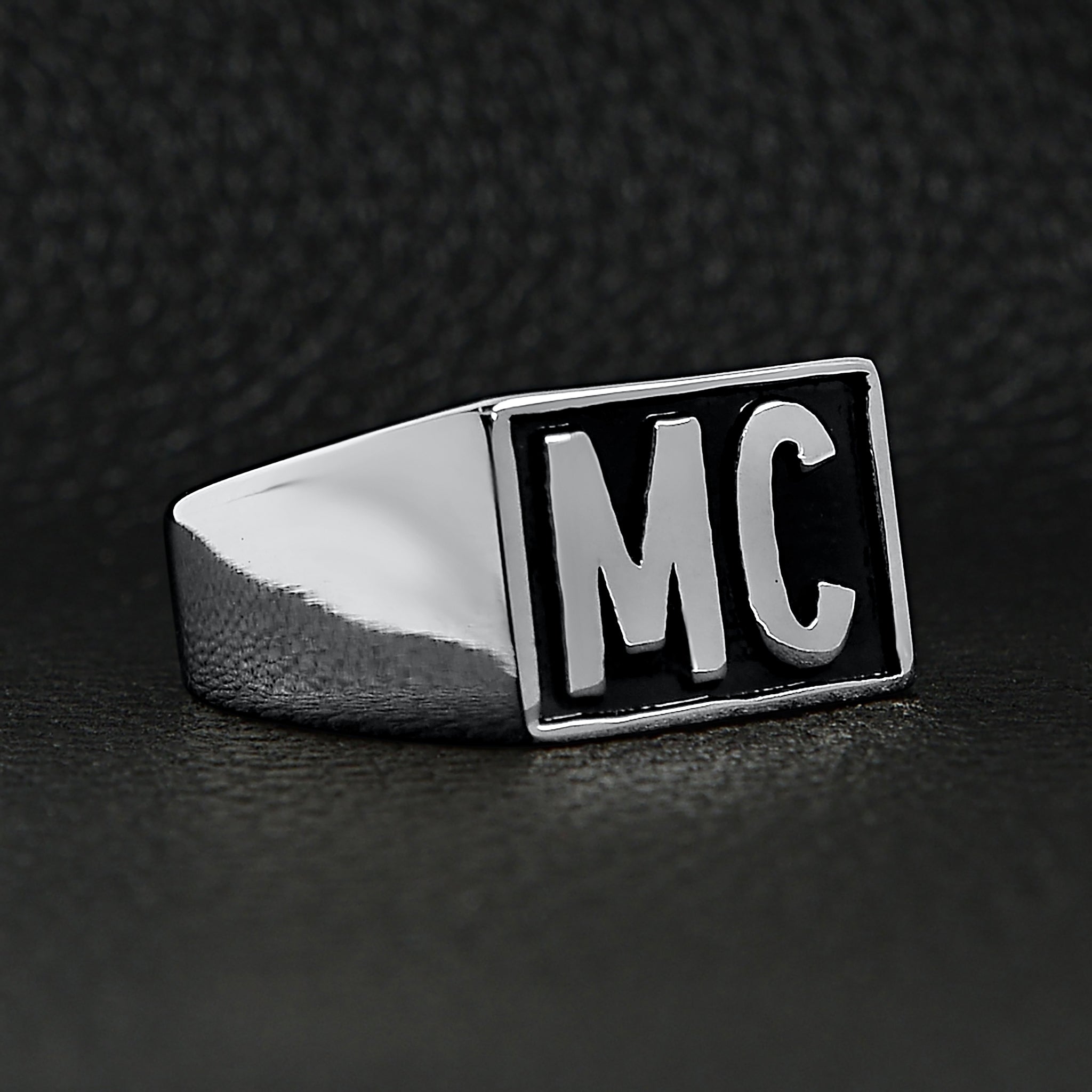 Stainless Steel Motorcycle Club MC Insignia Signet Ring / SCR4067、mySite、dreamappss