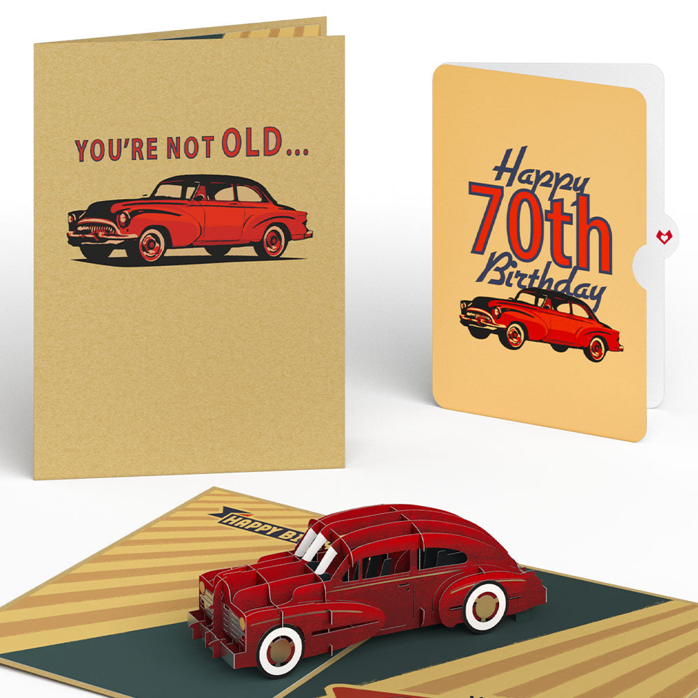 Classic Car 70th Birthday Pop-Up Card and Sentiment Set、mySite、solidvoid