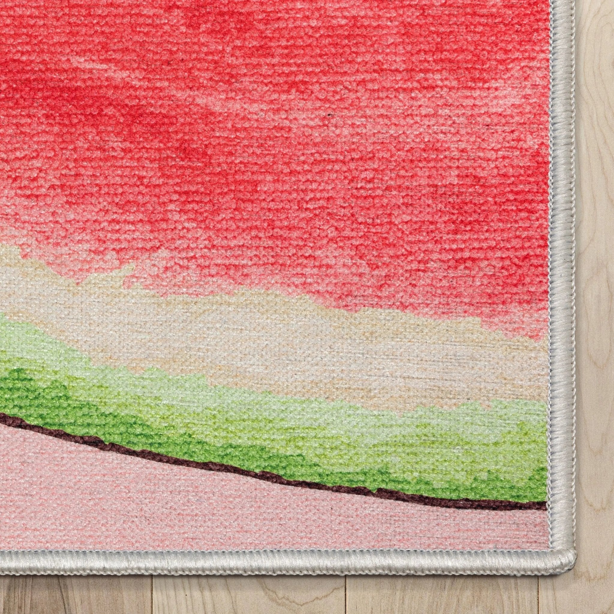 Half Watermelon Novelty Red Pink Flat-Weave Rug、mySite、gigharbornorthrealestate