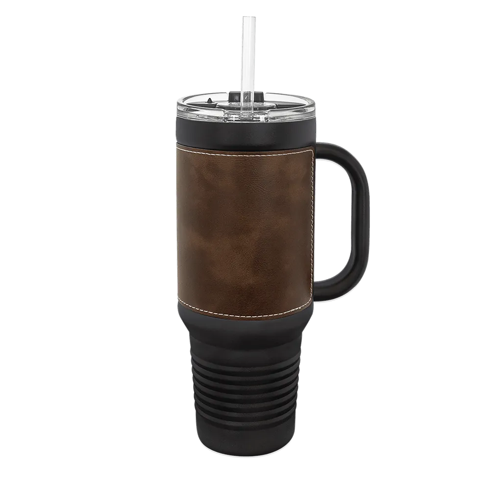 Polar Camel 40 oz. Laserable Leatherette Travel Mug、mySite、noshort