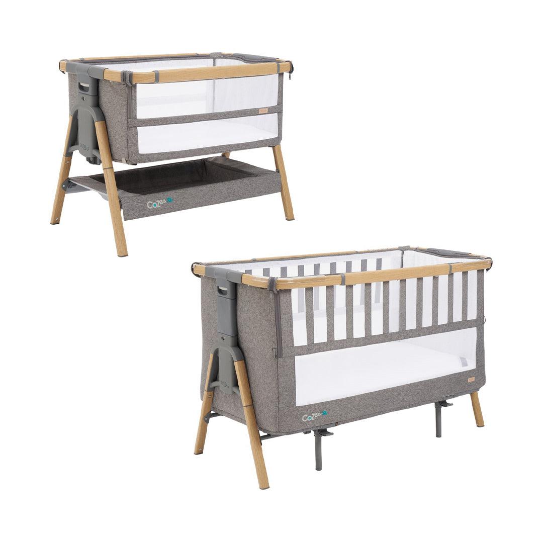  Tutti Bambini CoZee XL Bedside Crib + Cot - Oak / Charcoal、mySite、merchandisen