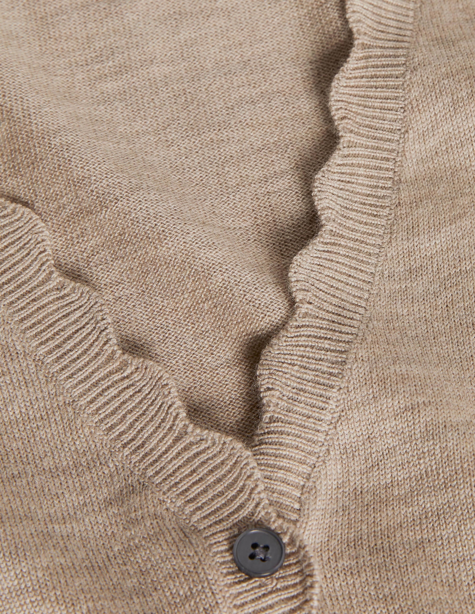  Merino Scallop Trim Cardigan-Mink Melange、mySite、ashleygrahame