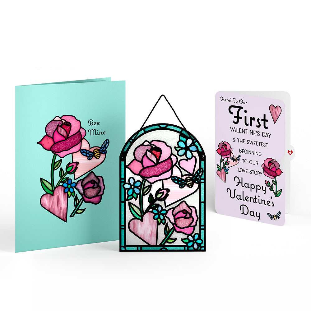 Bee Mine Suncatcher The Sweetest Beginning Valentine Pop-Up Card and Sentiment Set、mySite、solidvoid