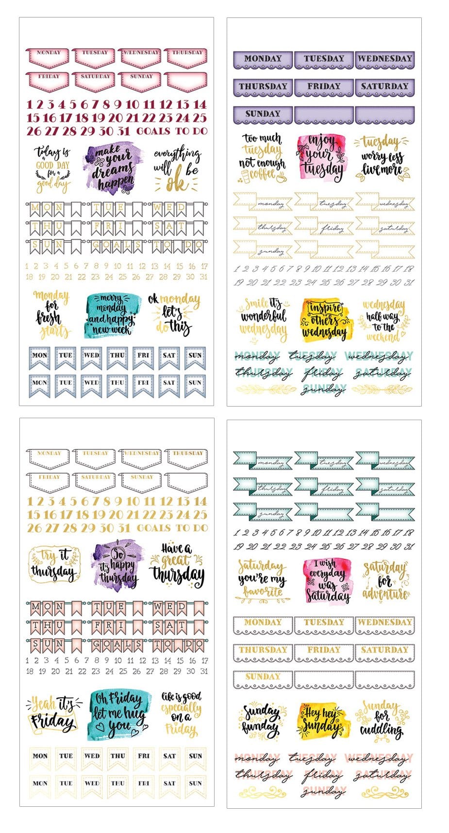 Planner Stickers - Weekly Creative Kit、mySite、ghnorth