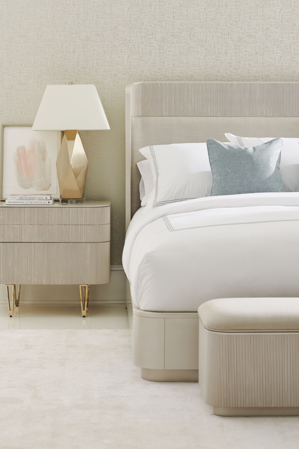 Beige Fluted Nightstand | Caracole True Love、mySite、neckold