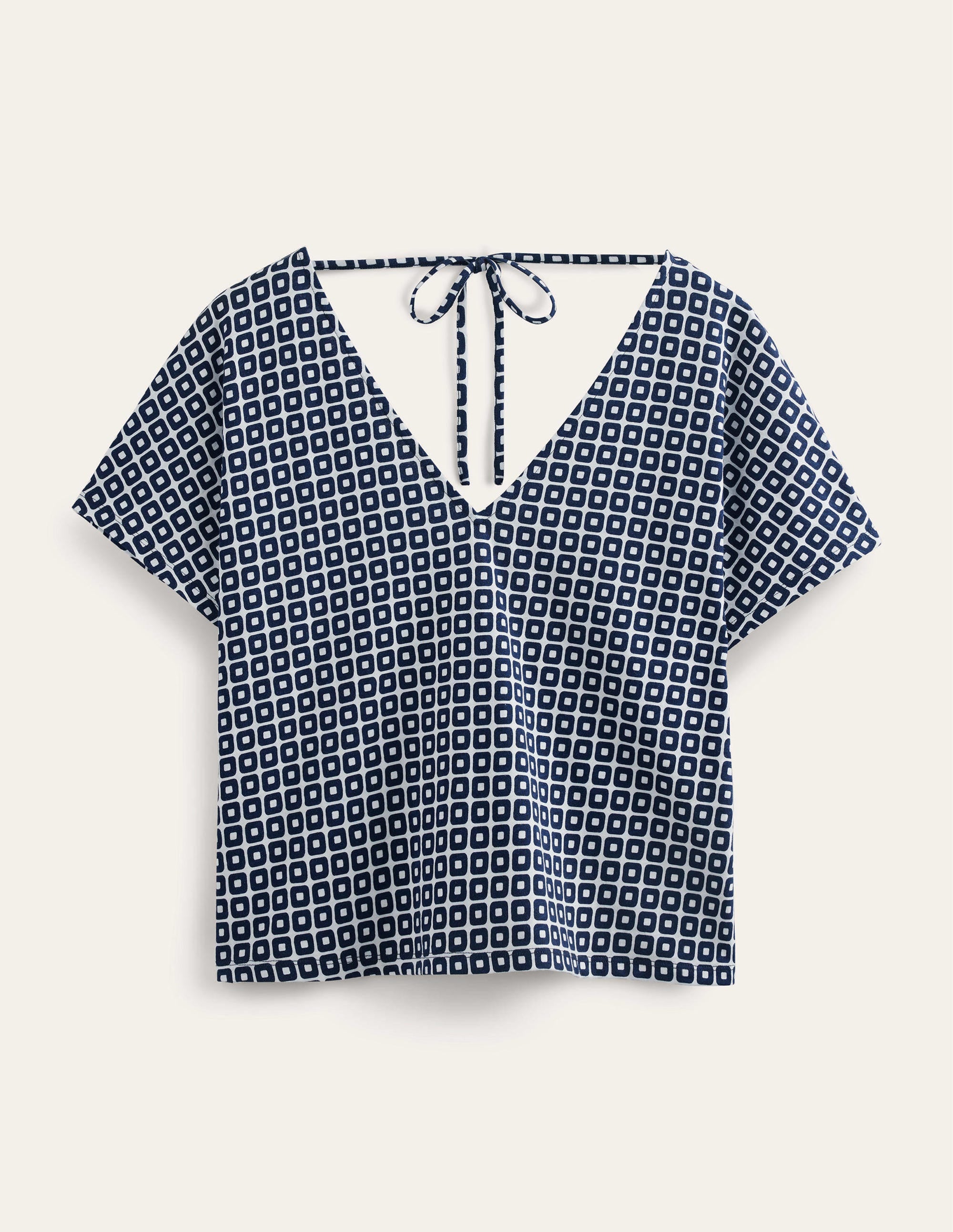  Tie Back Jersey Top-French Navy Cube、mySite、ashleygrahame