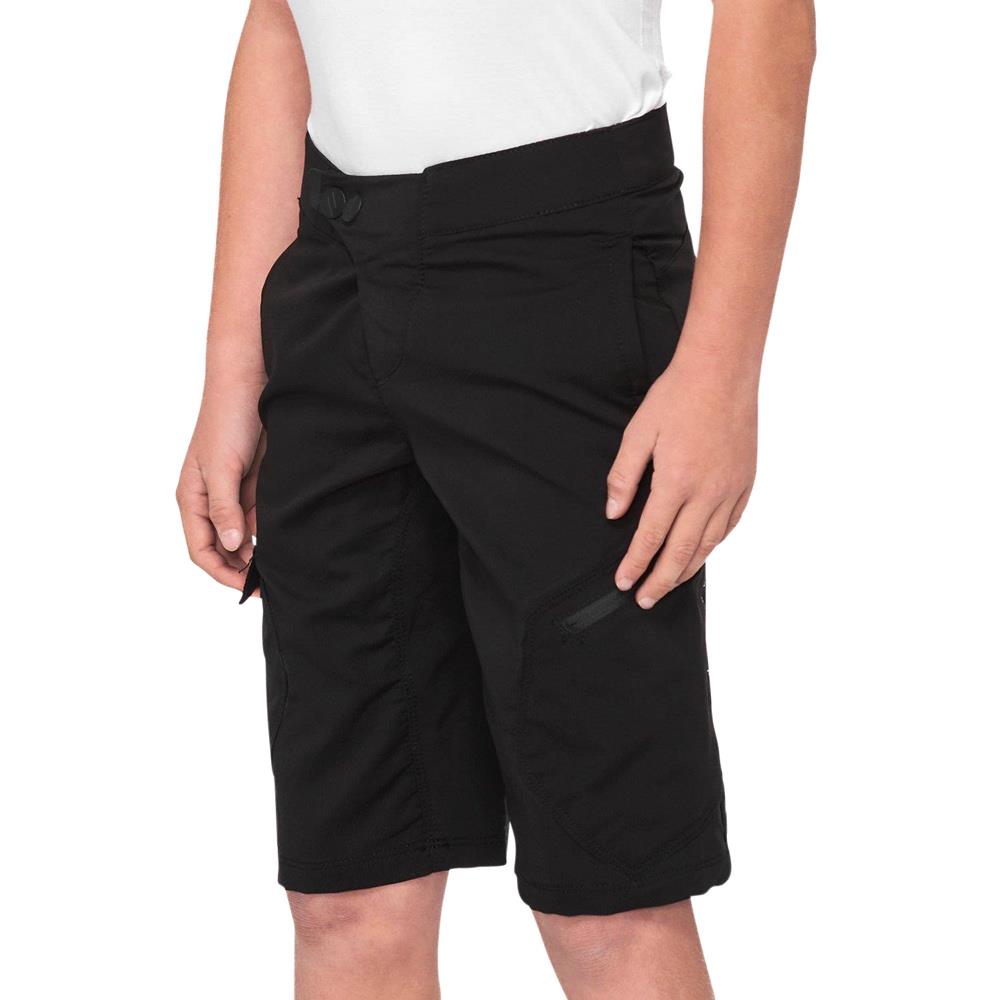  100% Ridecamp Youth Race Shorts - Black、mySite、merchandisen