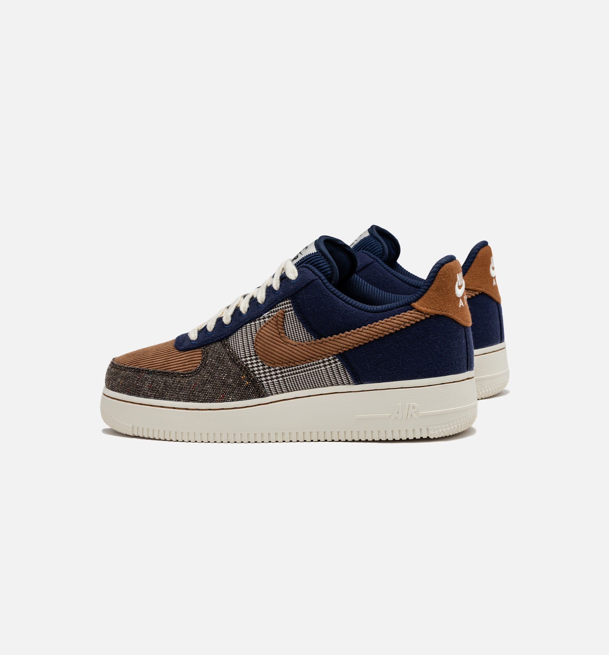 Air Force 1 Low Tweed Corduroy Mens Lifestyle Shoe - Midnight Navy/Ale Brown/Pale Ivory Free Shipping、mySite、dreamappss