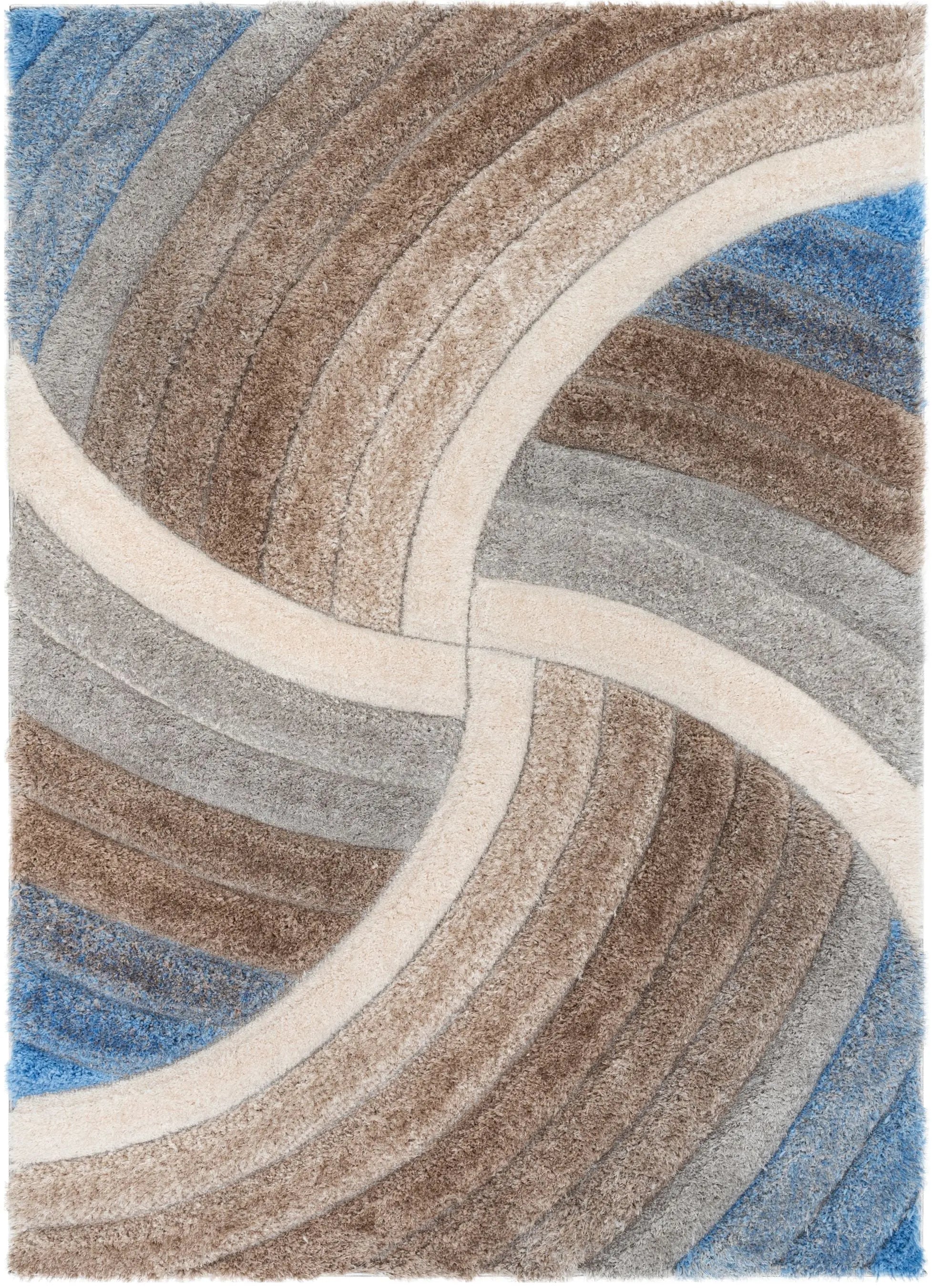 Ucci Modern Modern Geometric Shag Beige 3D Textured Thick & Soft Shag Rug、mySite、gigharbornorthrealestate