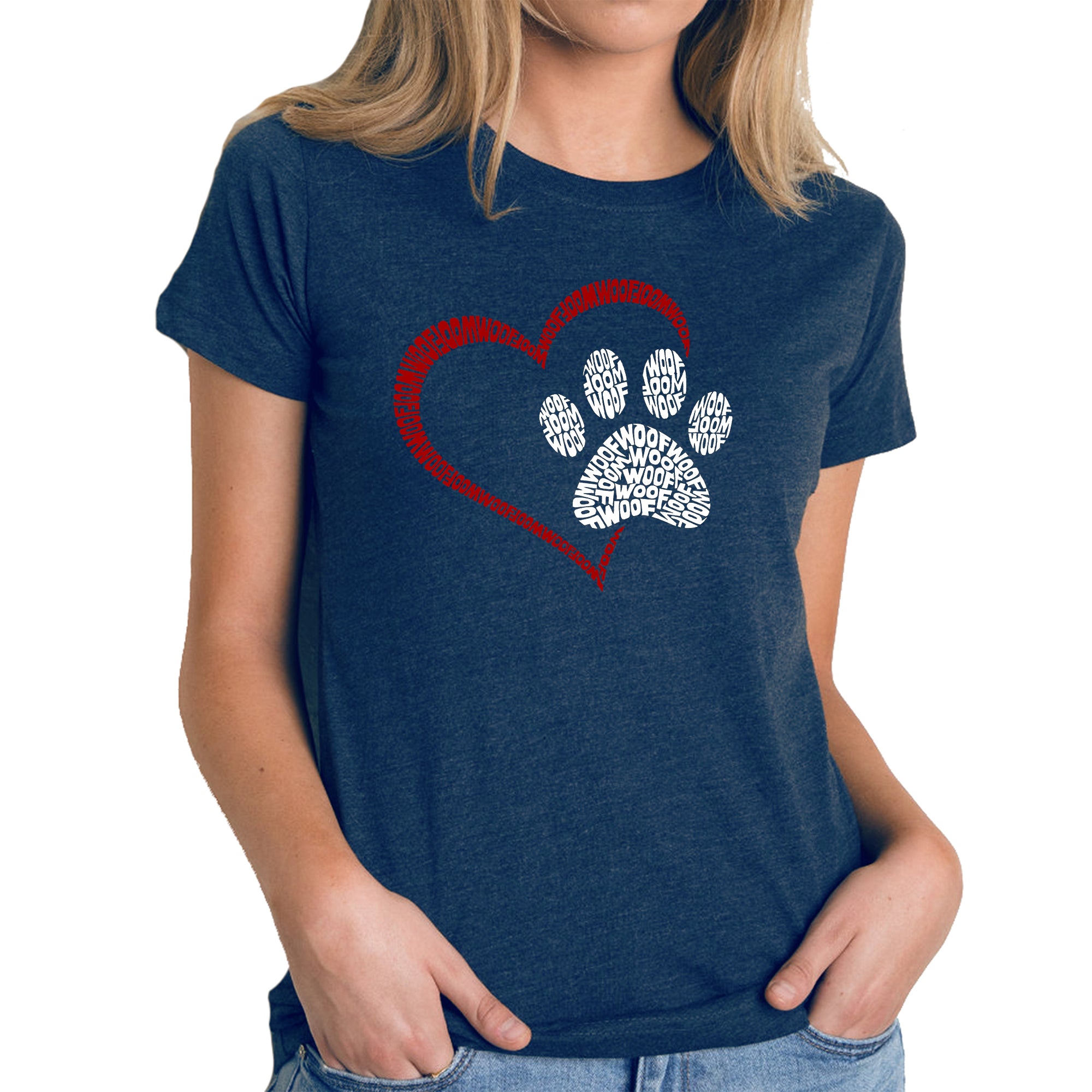 Paw Heart - Women's Premium Blend Word Art T-Shirt、mySite、camillekostekn