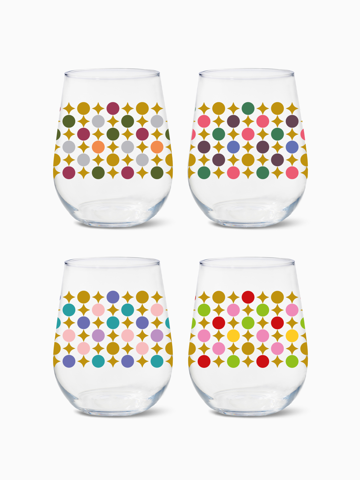 Mid-Century Modern Pattern - RESERVE 16oz Stemless Wine Tritan Copolyester Glass、mySite、camillekostekn