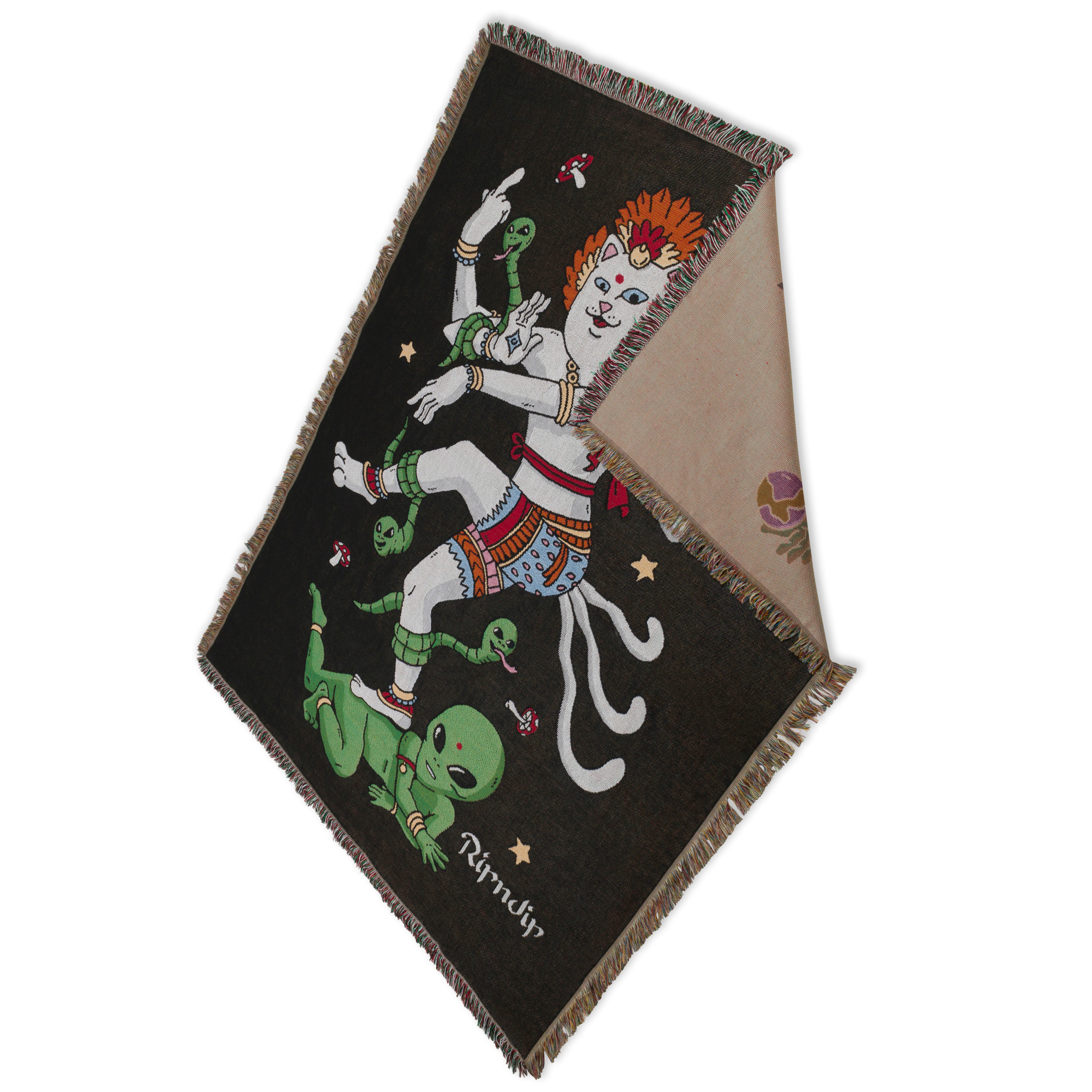  Alien Whisperer Woven Blanket (Black)、mySite、merchandisen