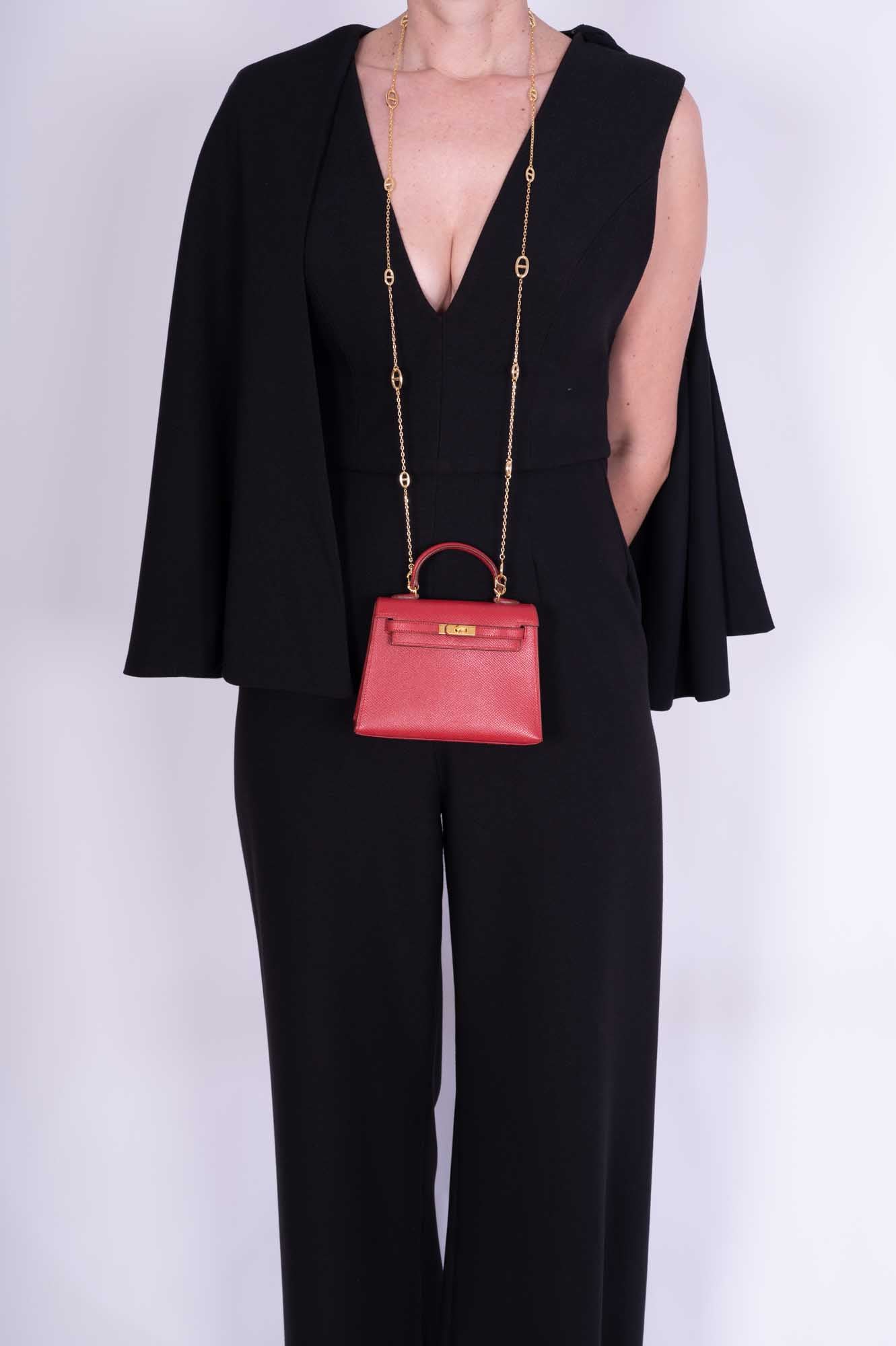 Vintage Hermès Kelly 15 Sellier Micro Rouge Vif Courchevel Gold Hardware、mySite、garminoutage.com