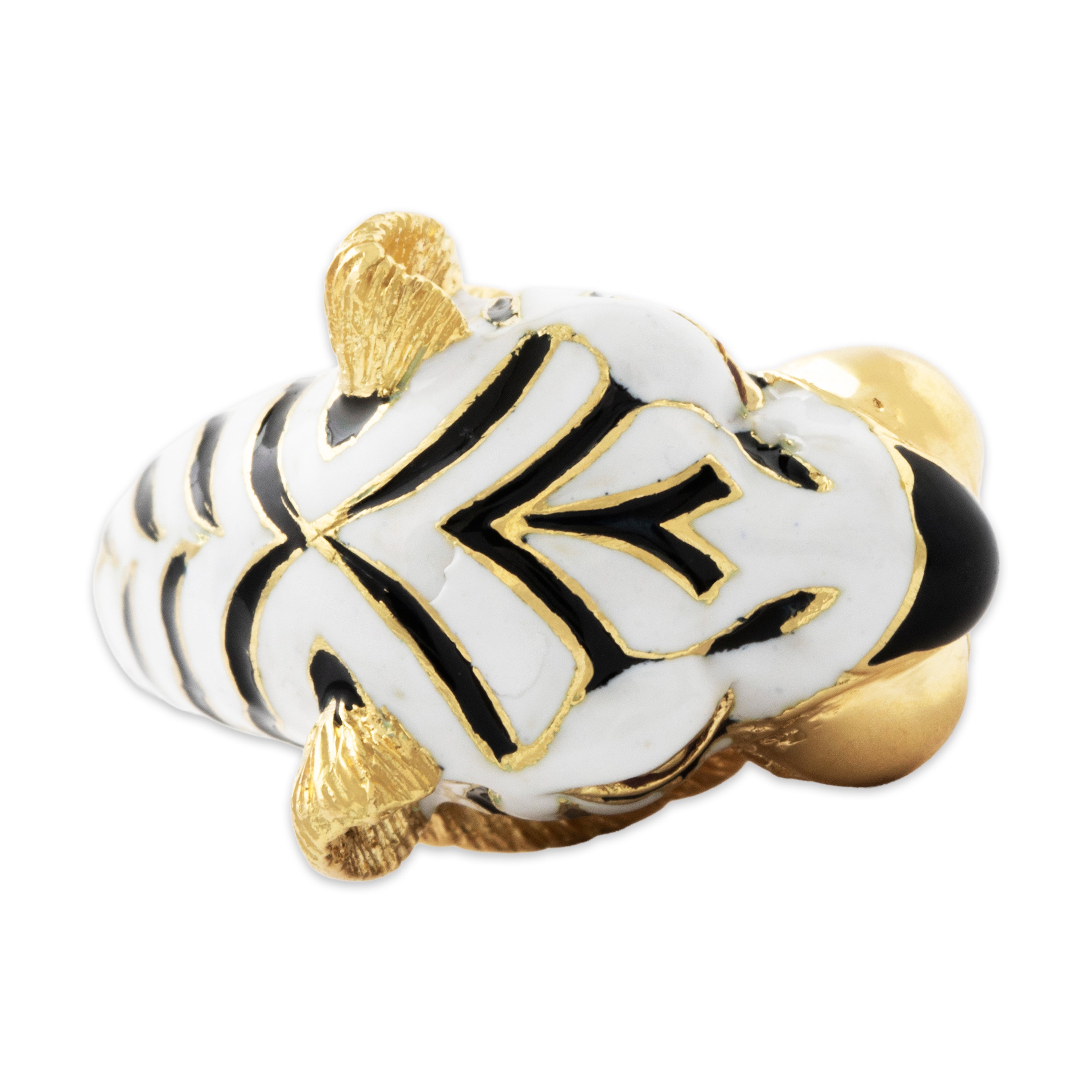 Vintage Heavy 18k Yellow Gold Enamel Fabulous Figural Tiger Ring 5.00、mySite、hinf8tx79