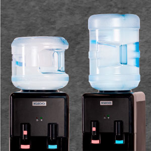 Top-loading water dispenser for large or small water coolers standing and countertop water dispenser