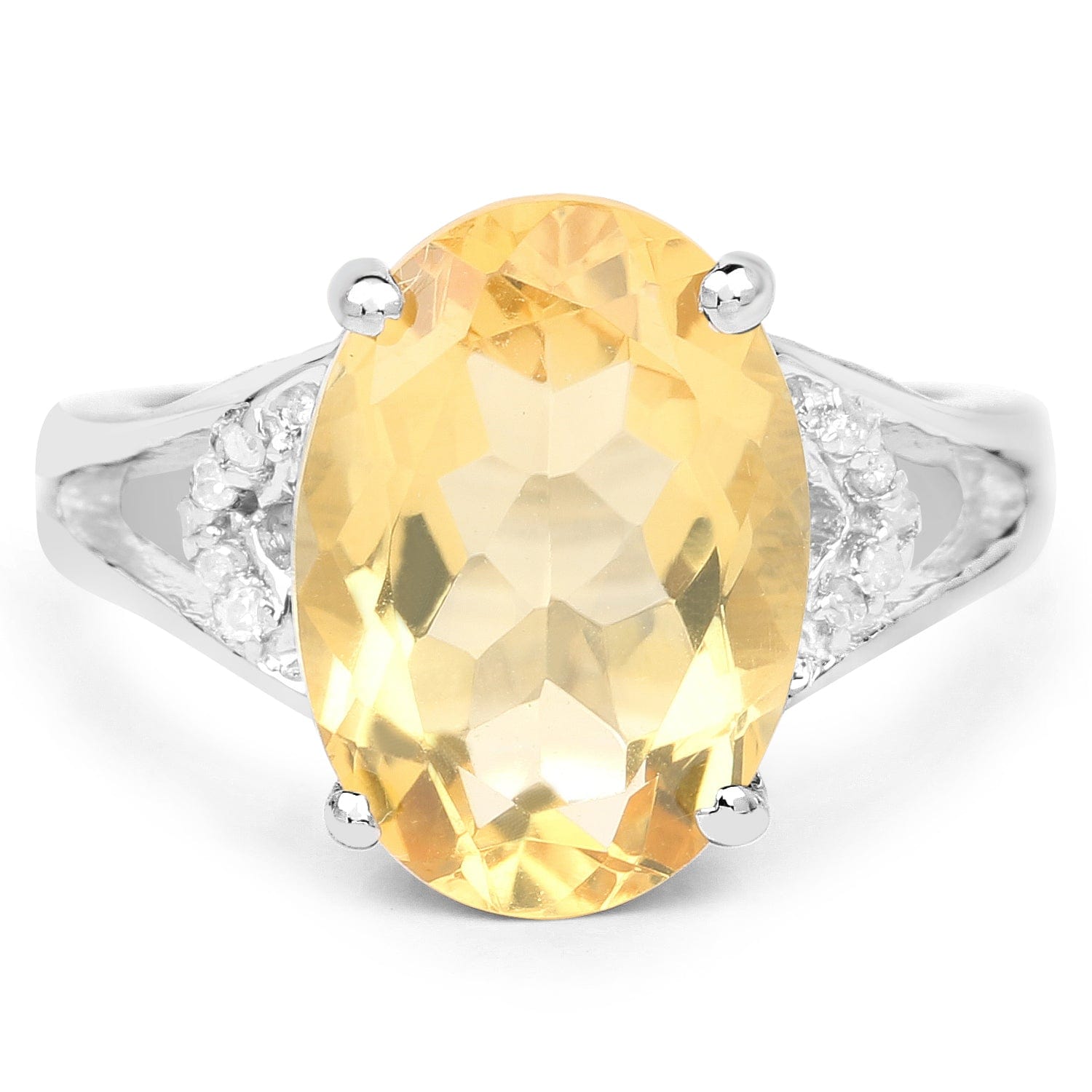 5ct Citrine and Diamond Statement Ring in Sterling Silver, Stunning!、mySite、g9winljtr