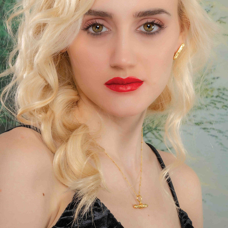 Cylindrical Bar Stud Earrings | 14K Gold Plated、mySite、camillekostekn