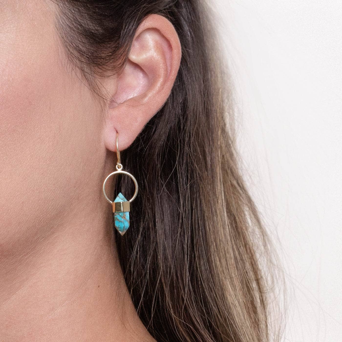Genuine Turquoise Crystal Point Earring、mySite、hinf8tx79