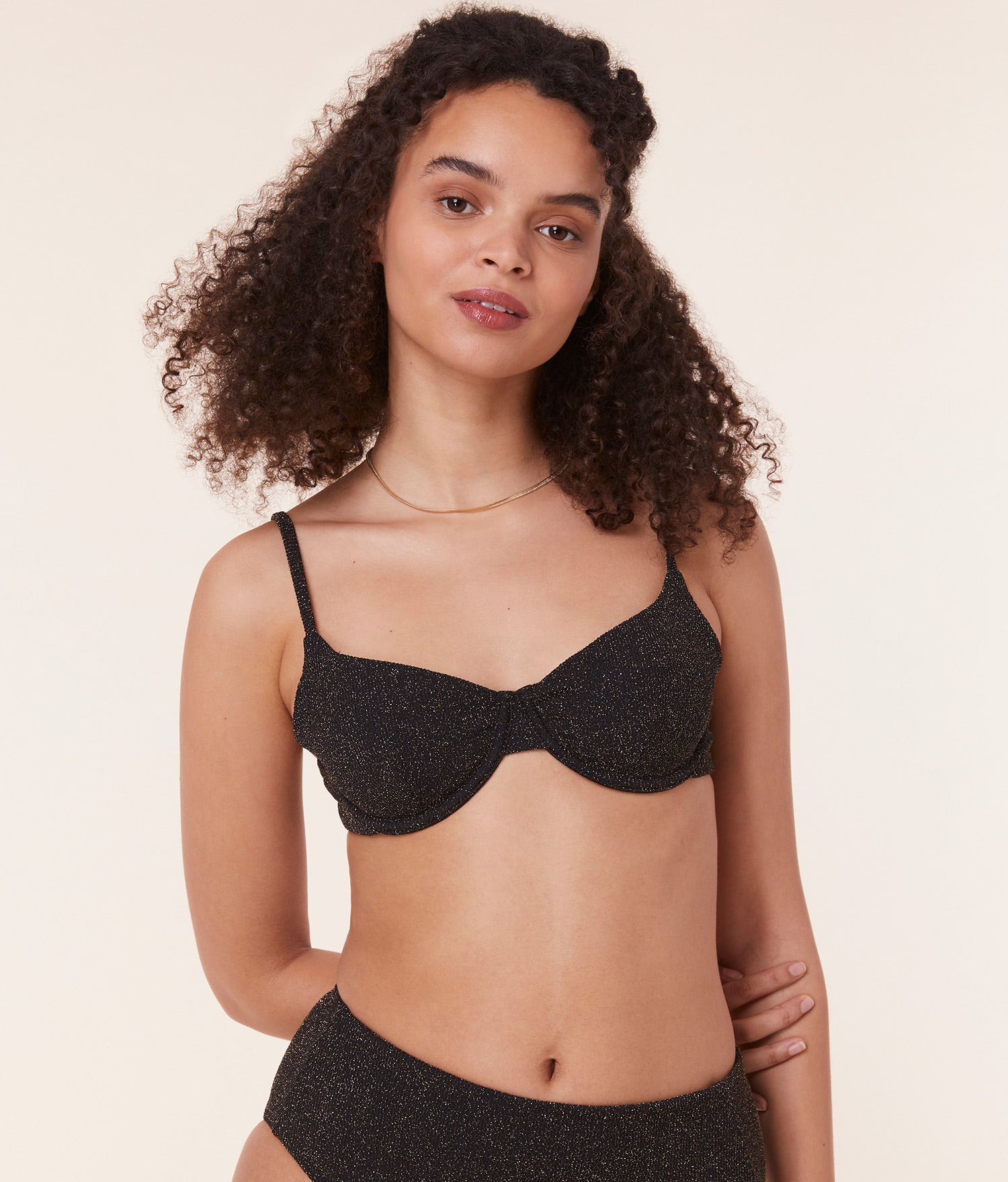  The Bermuda Bikini Top - Lurex Rib - Black、mySite、ashleygrahame