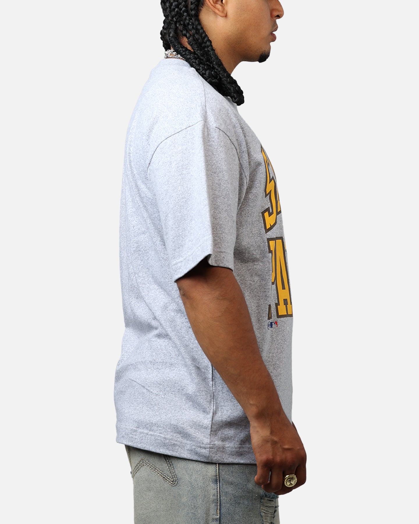 47 Brand San Diego Padres Stack T-Shirt Grey、mySite、zt4zffjzw