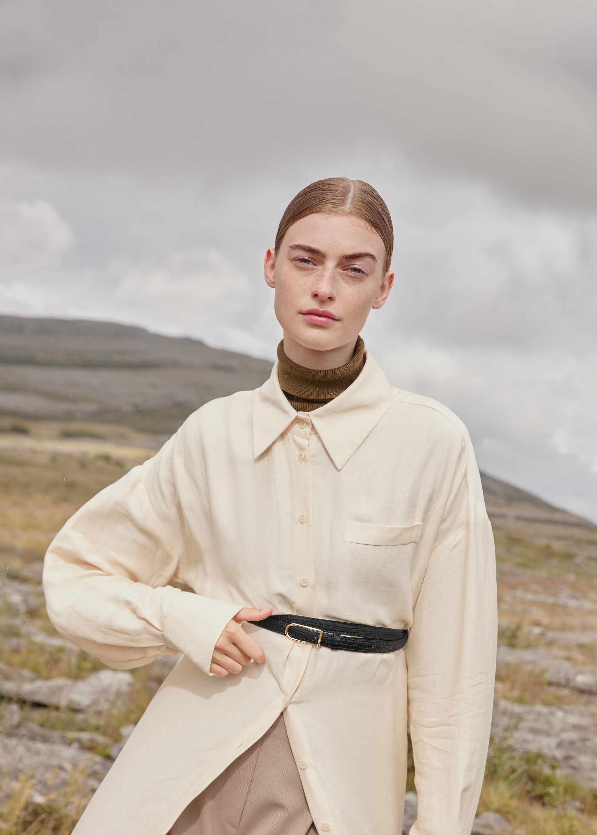 Ceinture Fine Umi - Noir L茅zard、mySite、camillekostekn