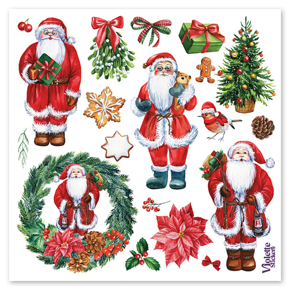  Pine Wreath Santa Stickers、mySite、ghnorth