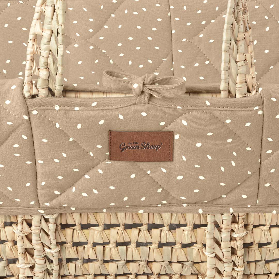  The Little Green Sheep Natural Quilted Moses Basket - Mattress + Static Stand、mySite、merchandisen