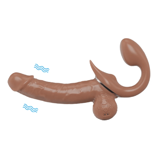Nude Thrusting Dildo | Strapless 6 | Double Head Function | Silicone | Telescopic | USB、mySite、bottomscart