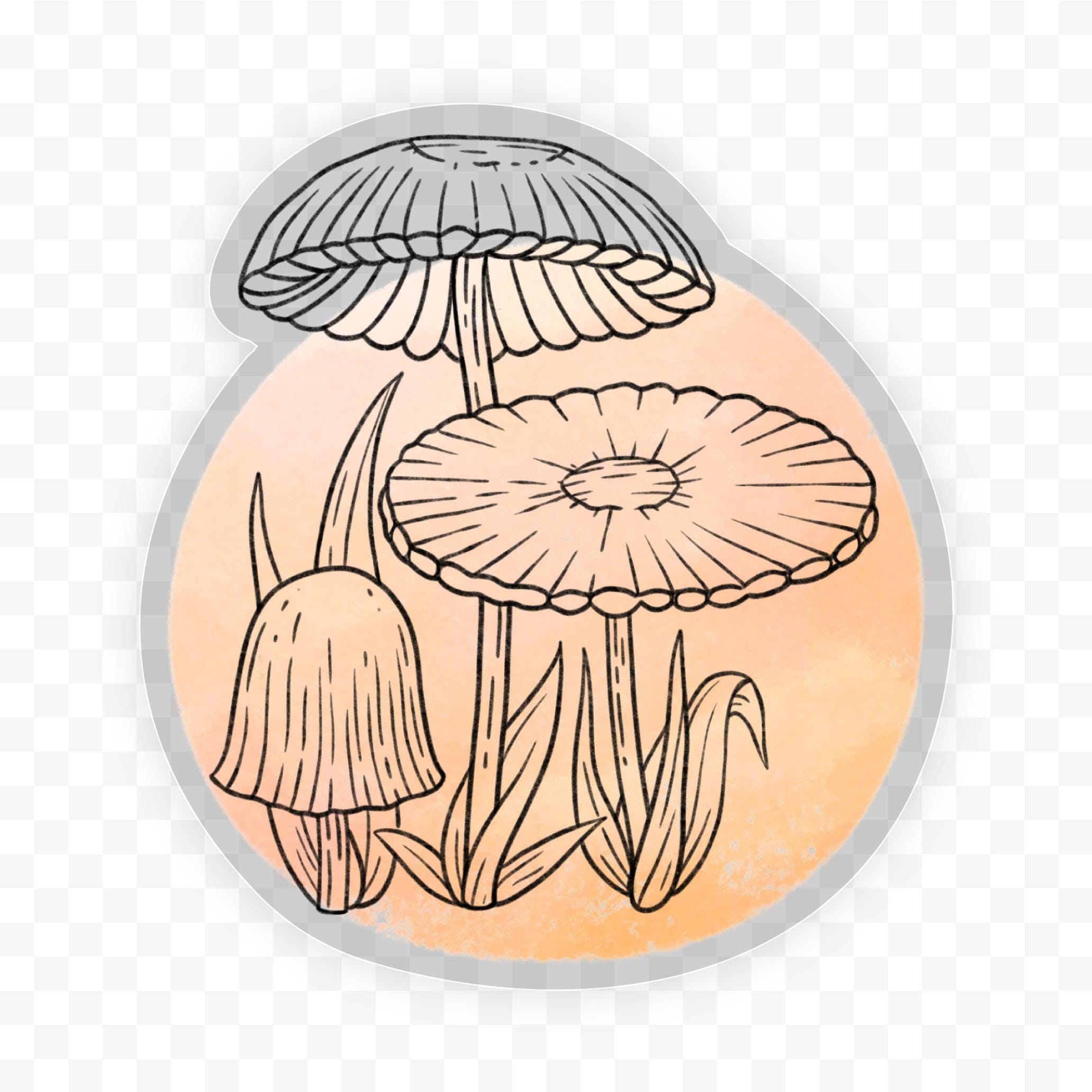  Agaricus Plicatilis Abstract - Clear Sticker、mySite、elrpsem3k