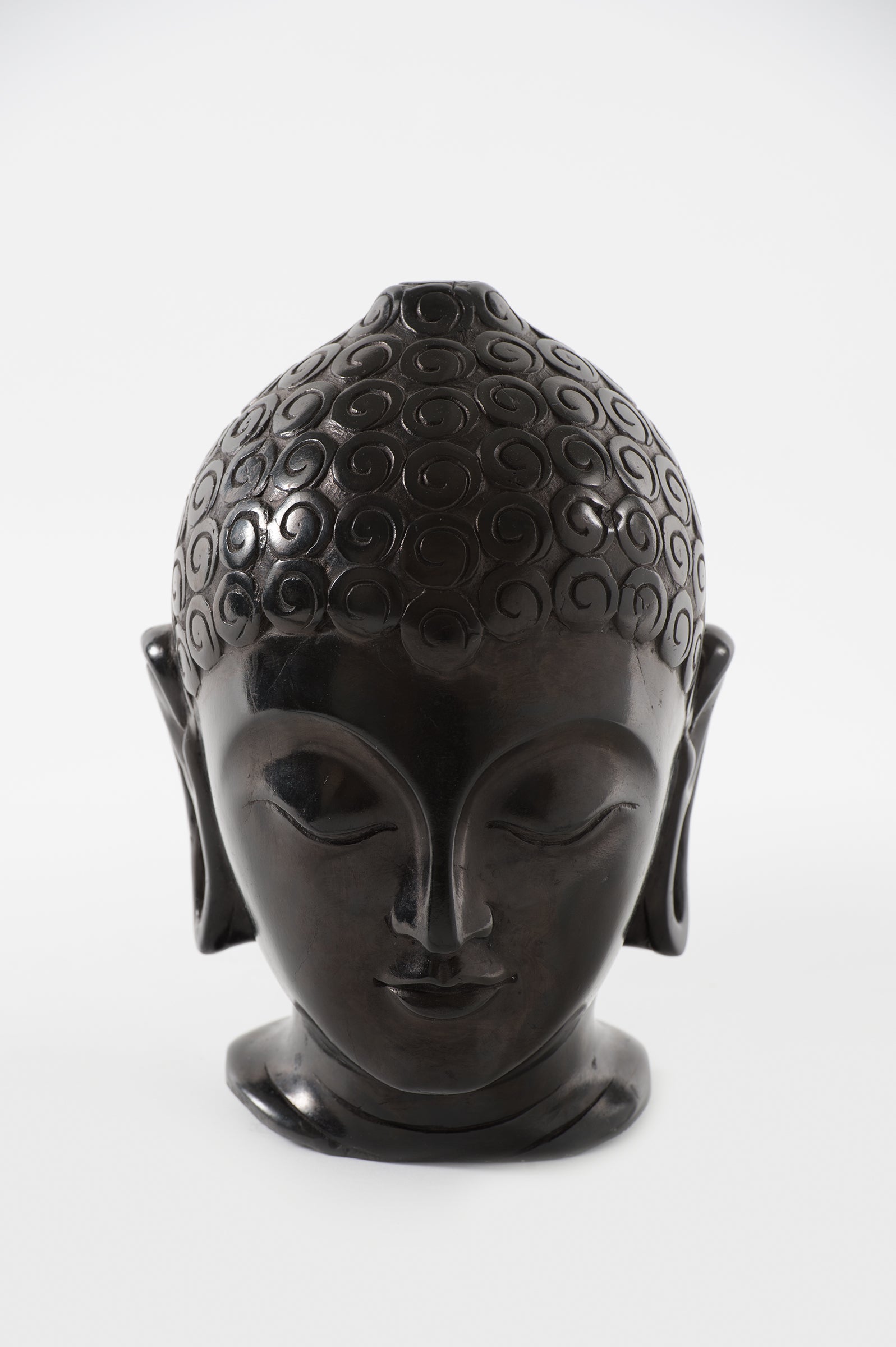 Buddha Head - Black Soft Granite (Medium, 23cm)、mySite、topwebapps