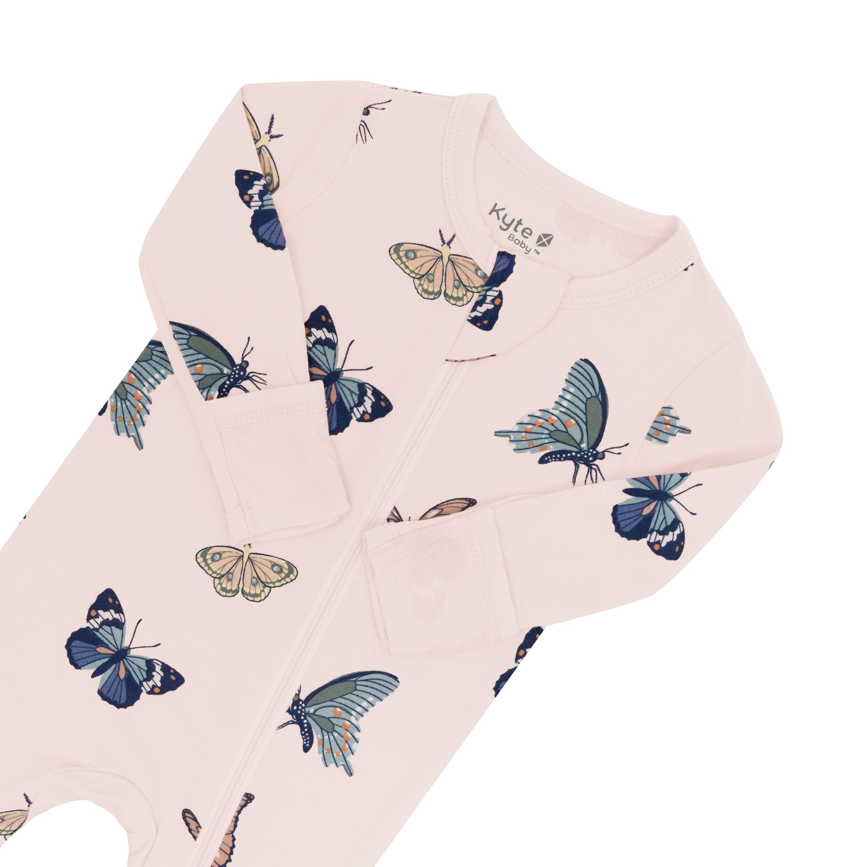  Zippered Footie in Blush Butterfly、mySite、layawaytickets