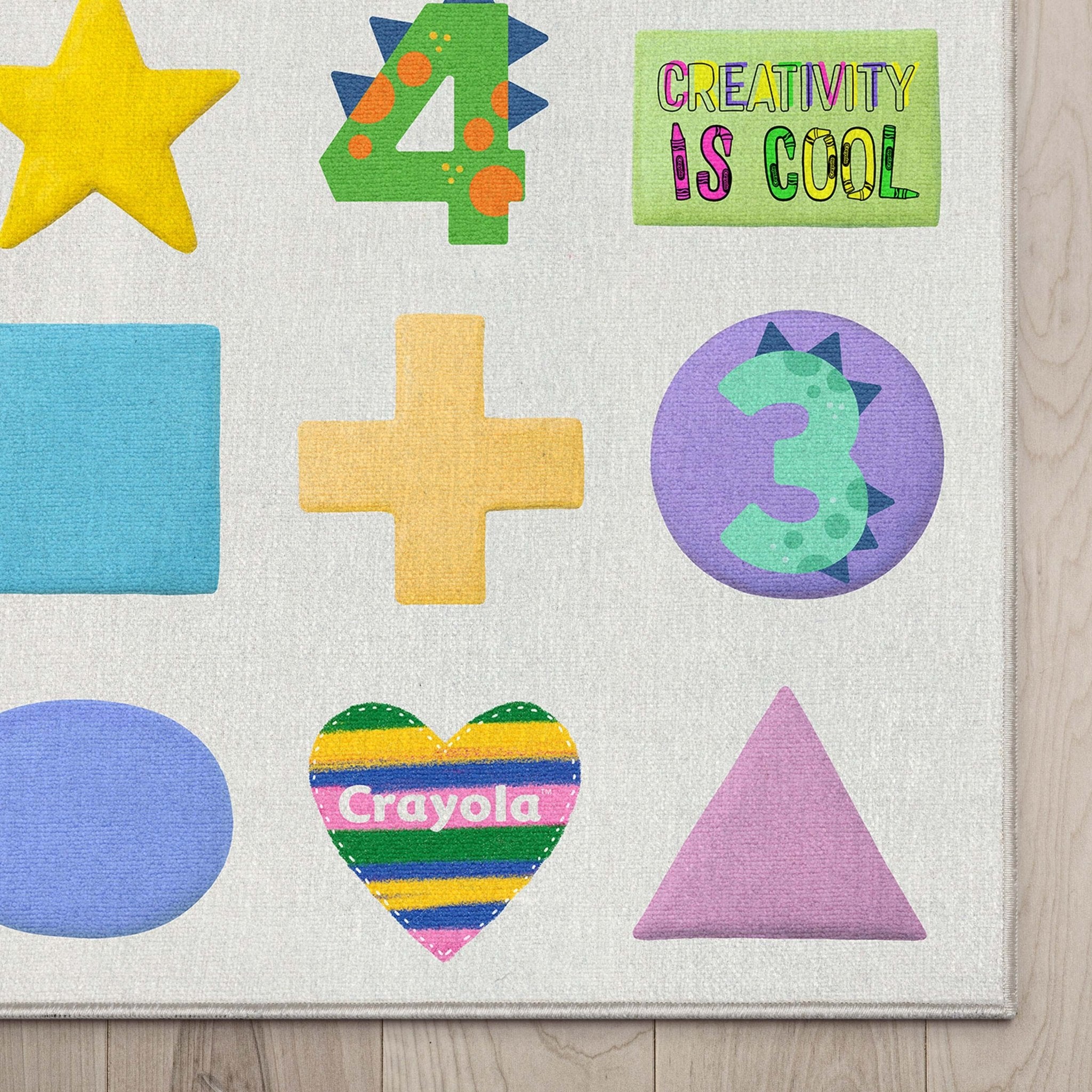 Crayola Modern Educational Numbers & Shapes Area Rug By Well Woven、mySite、gigharbornorthrealestate