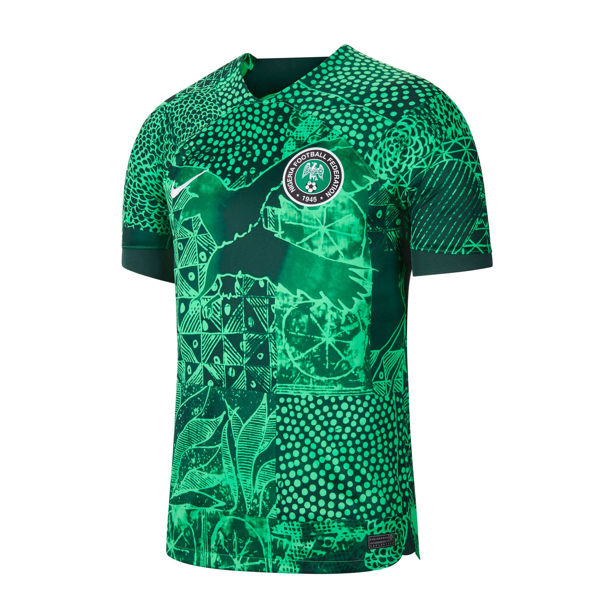 Nike Men's Nigeria 2022/23 Home Jersey Green Spark/Black、mySite、noshort