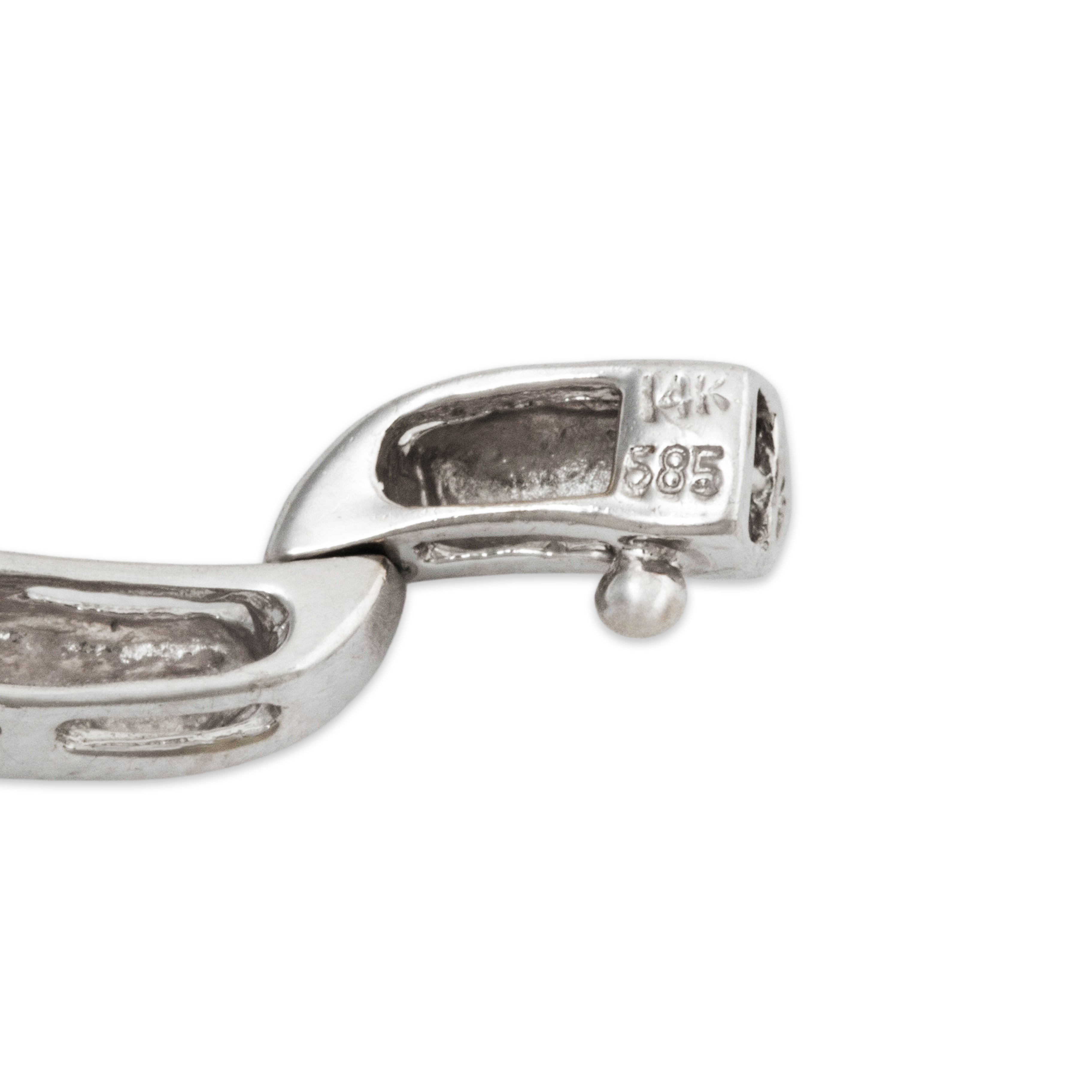 Vintage 14k White Gold 1.764cttw White Champagne & Black Diamond Bracelet 6.5、mySite、hinf8tx79