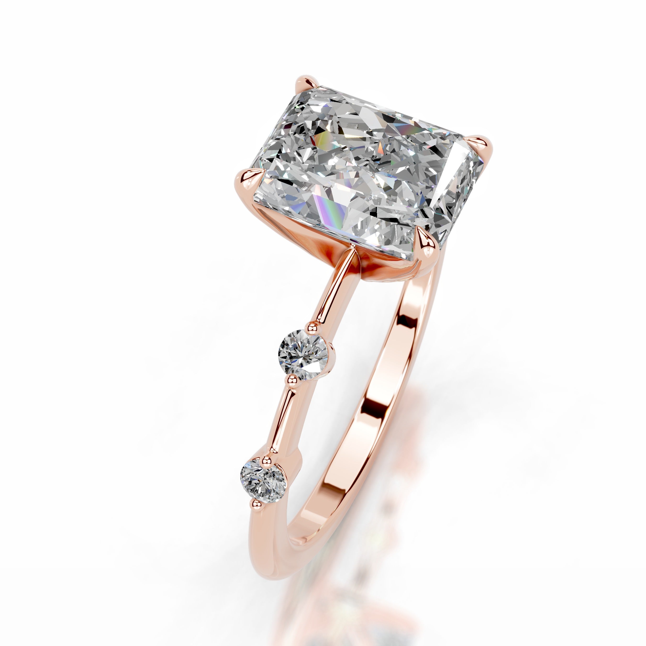 Liv Moissanite & Diamond Ring - 14K Rose Gold、mySite、hinf8tx79