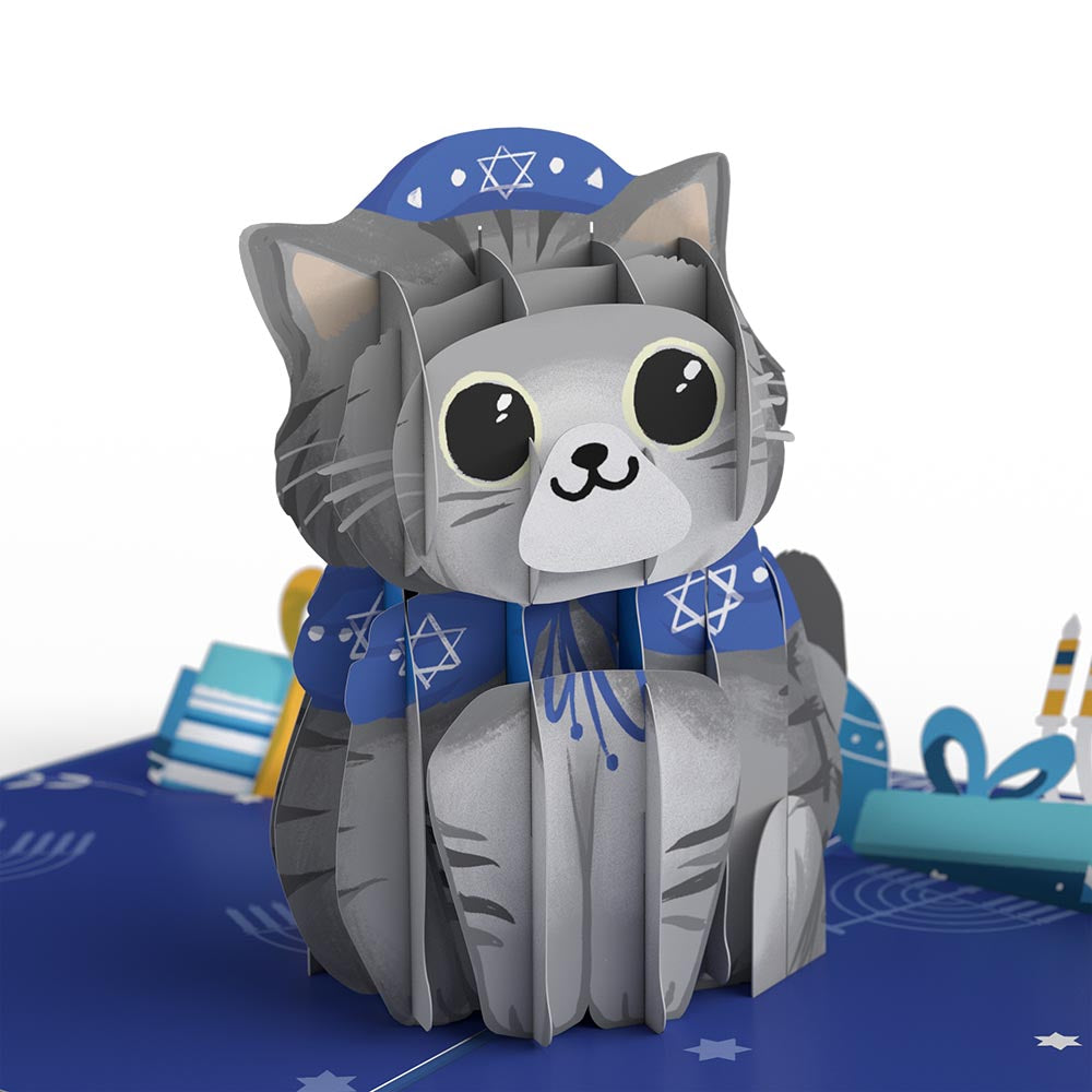 Happy Hanukkah Cat Pop-Up Card、mySite、solidvoid