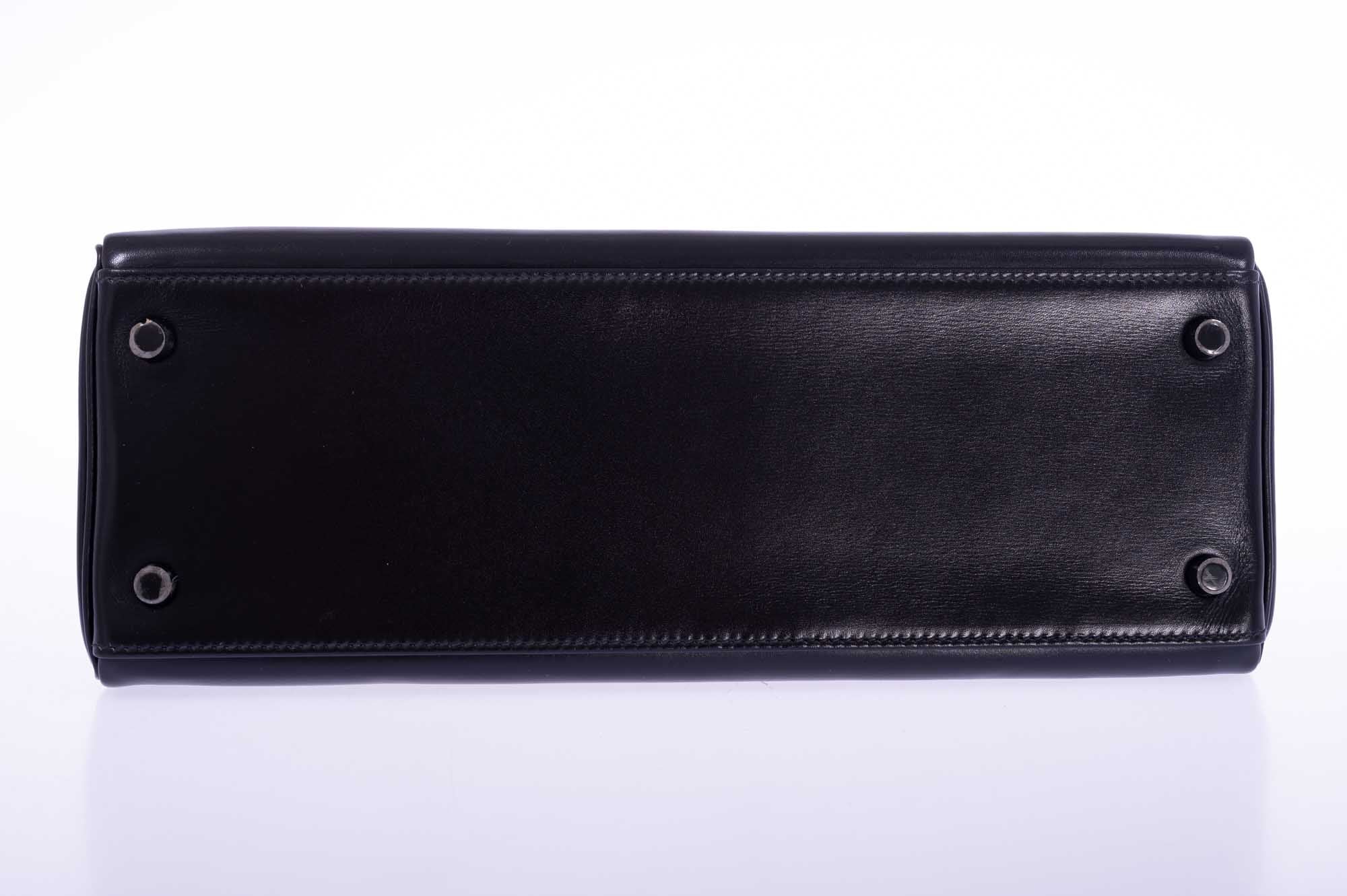 Hermès Kelly 32 Retourne So Black Box Leather Black PVD Hardware、mySite、garminoutage.com