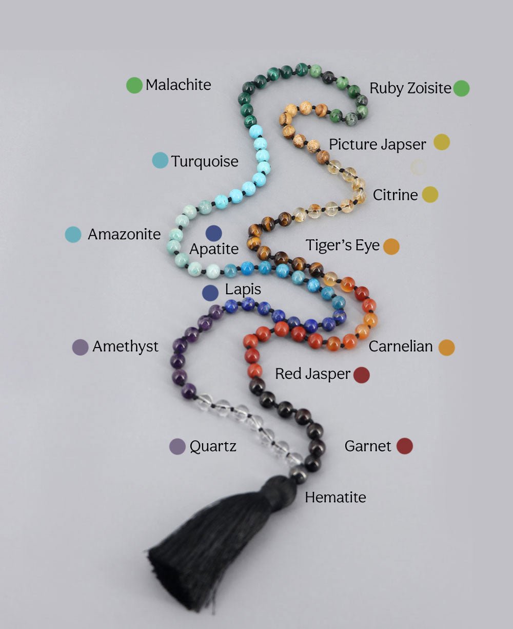 15 Gemstones Seven Chakra Premium Mediation Mala、mySite、topwebapps