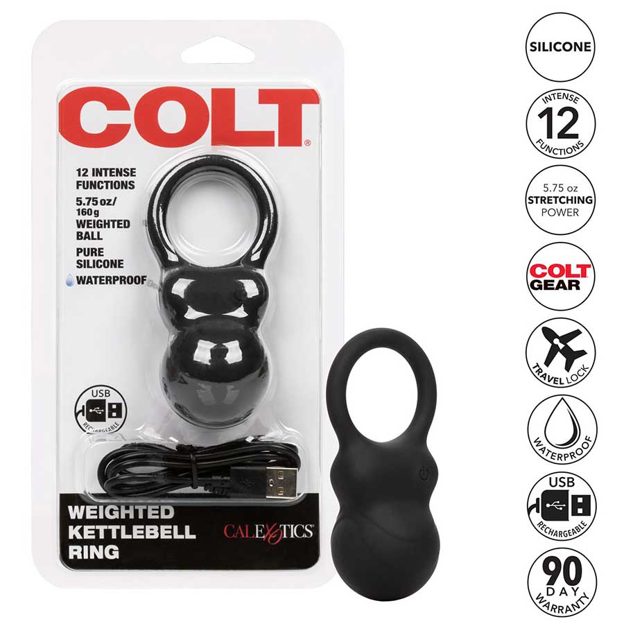 Colt Weighted Kettlebell Vibrating Cock Ring | 5.75 oz Heavy Stretching Device、mySite、bottomscart