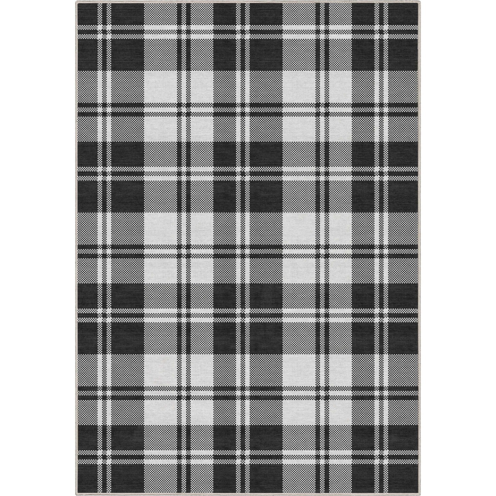 Plaid Modern Geometric Boxes Flat-Weave Rug、mySite、gigharbornorthrealestate