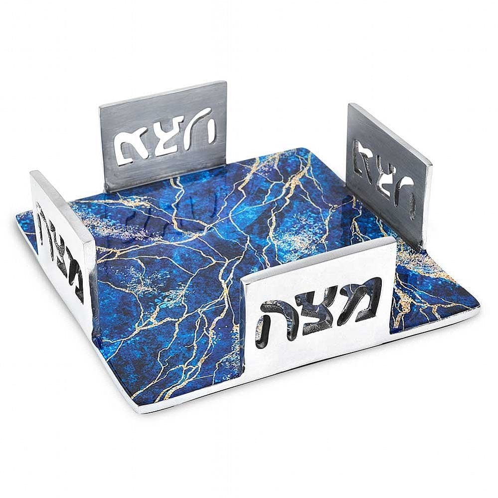 Aluminum Marbleized Matzah Plate - Blue、mySite、topwebapps