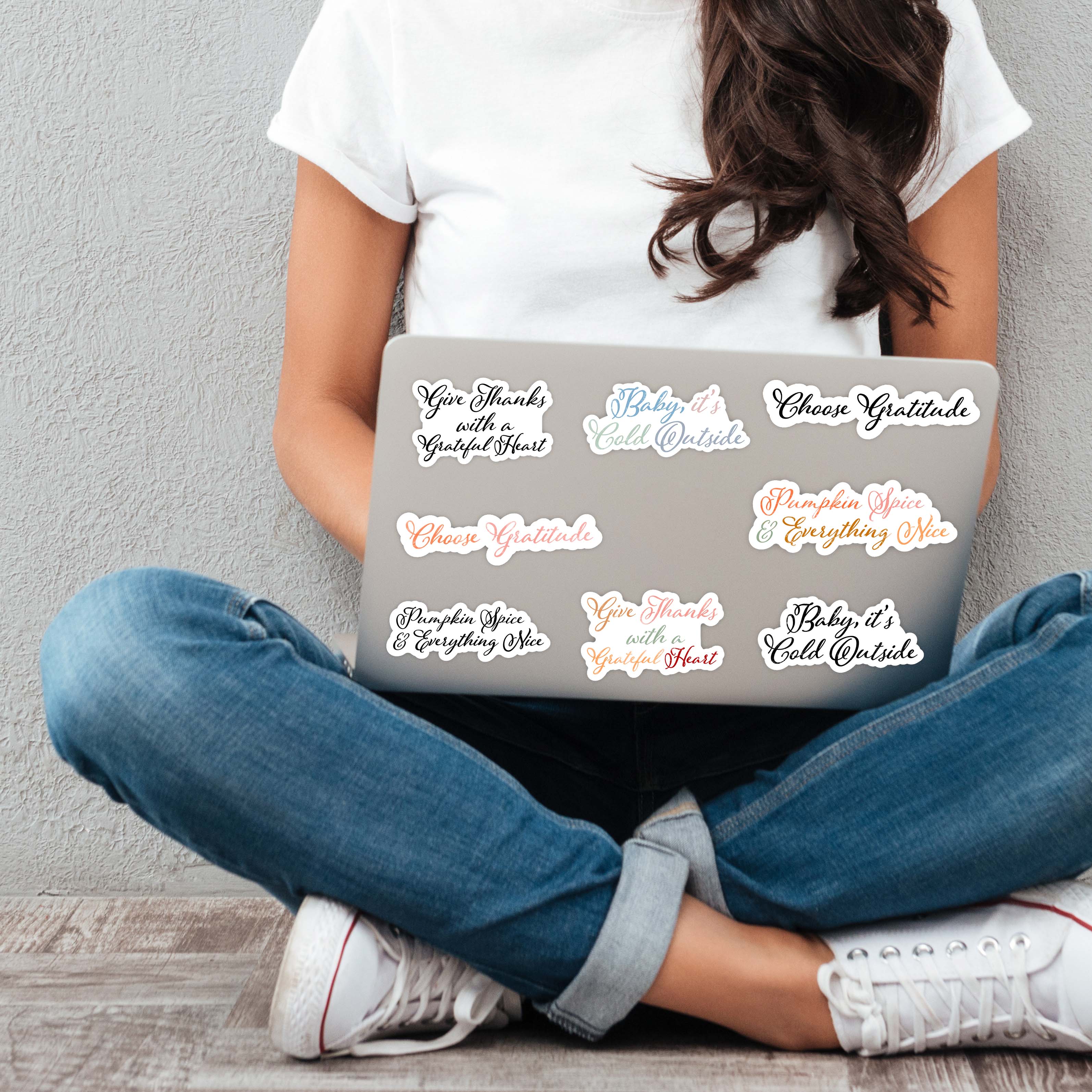  Winter Calligraphy Stickers 8 Pack、mySite、ghnorth