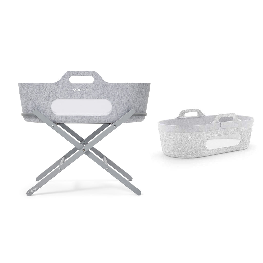  SnuzBaskit Moses Basket + Stand Set - Dove Grey/Light Grey、mySite、merchandisen